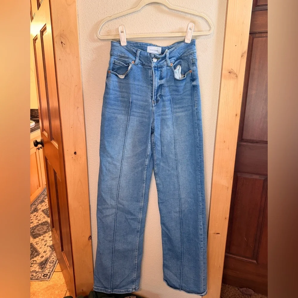 Dear John Medium Blue High-Rise Wide Leg Jeans - Picture 1 of 3